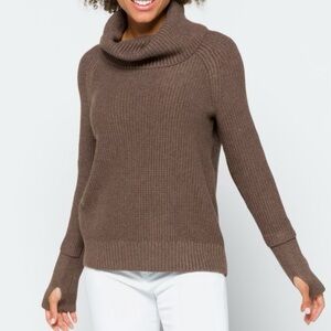 Market & Spruce Sharon Cowl Neck Waffle Stitch Sweater